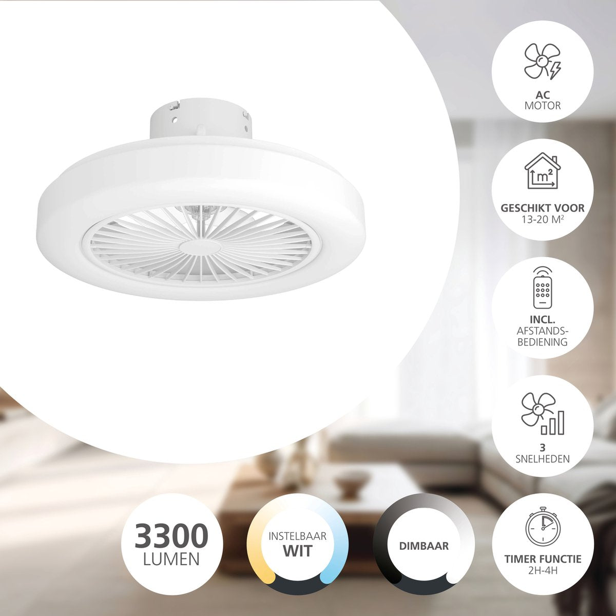 AirHalo™ | Slimme LED Plafondventilator