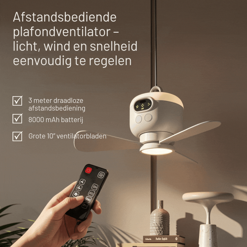 AirCamp™ | Draagbare Outdoor Ventilator met LED en Afstandsbediening