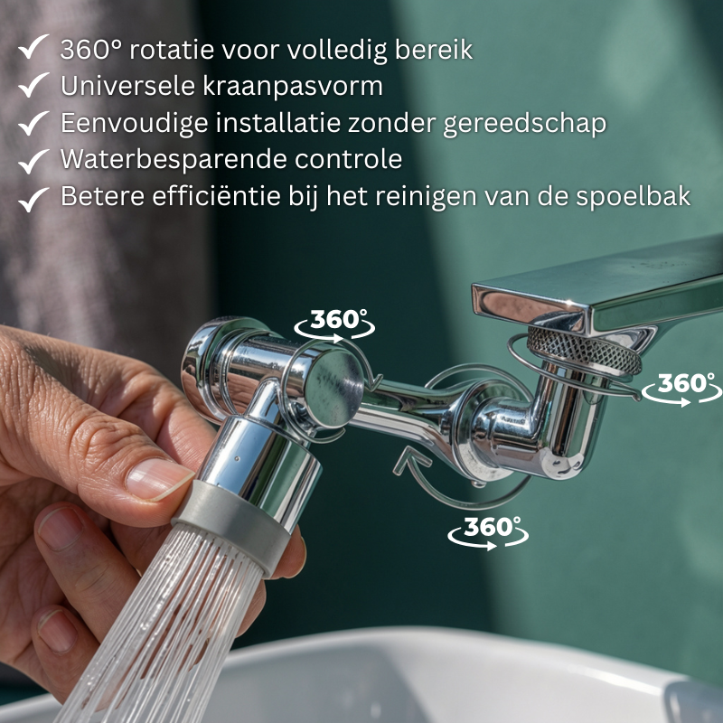 MaxFlow™ | 360° Universele Draaibare Kraanverlenging