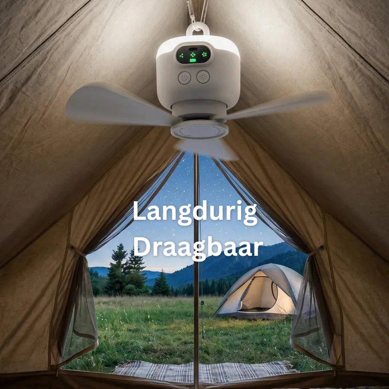 AirCamp™ | Draagbare Outdoor Ventilator met LED en Afstandsbediening