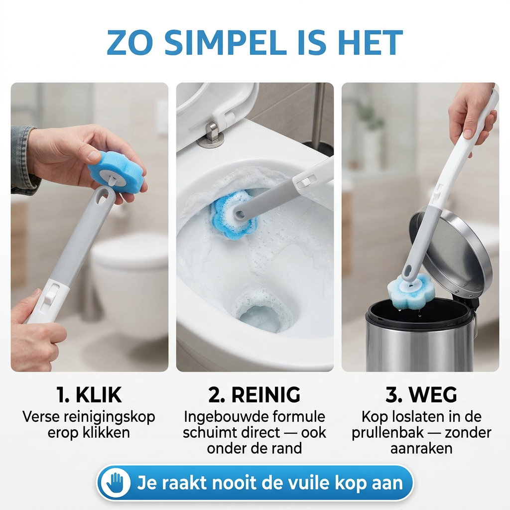 GermGuard™ | Zelfreinigende WC-Borstel met Antibacteriële Reinigingsformule