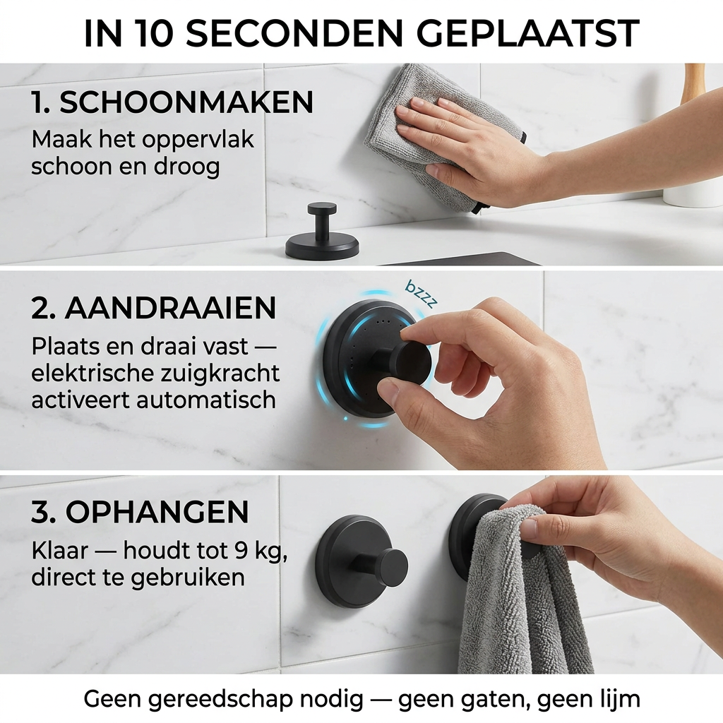 QuickGrip | Boorvrije Haken voor Snel & Gemakkelijk Ophangen