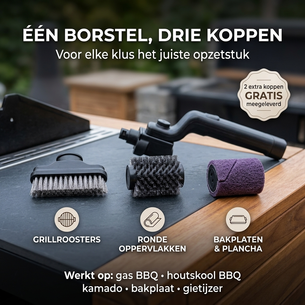 ScrubPro™ | BBQ Roosterreiniger — Aangekoekt Vet Eraf in Seconden, Zonder Losse Borstelharen
