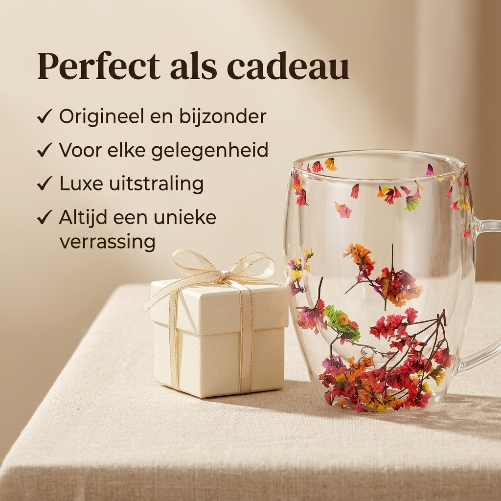 Floréa Atelier | Handgemaakte Glazen met Echte Gedroogde Bloemen