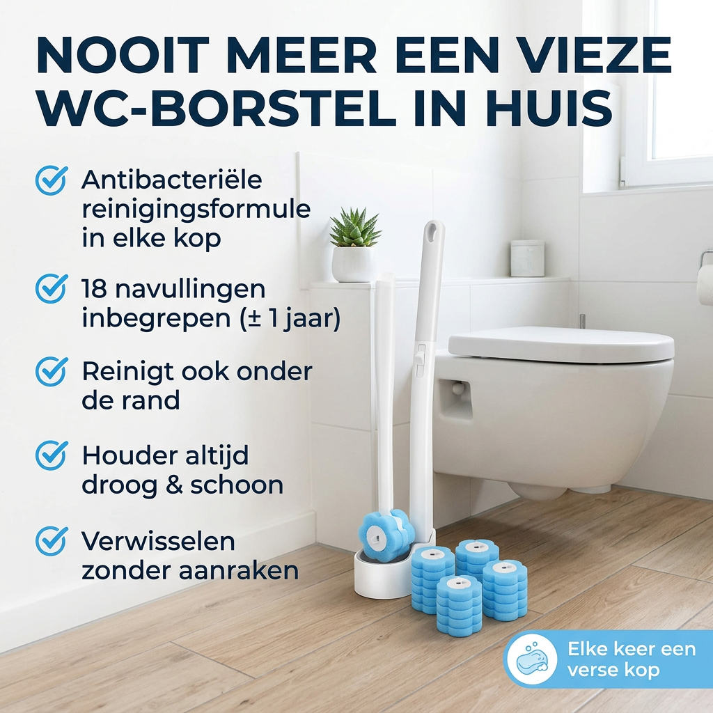 GermGuard™ | Zelfreinigende WC-Borstel met Antibacteriële Reinigingsformule