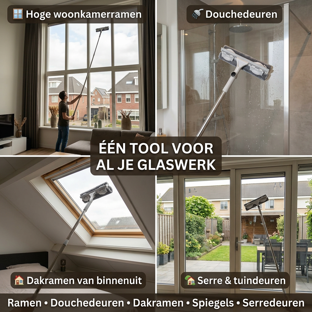 EasyWipe™ | Ramen Wassen Zonder Ladder, Streepvrij in Één Haal