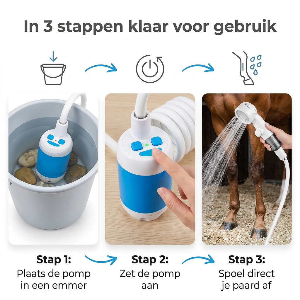HomeCrafted Draagbare Waterpomp | Overal je paard afspoelen