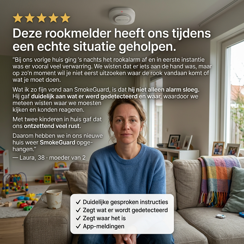 SmokeGuard™ | De rookmelder die je gezin écht op tijd wakker maakt