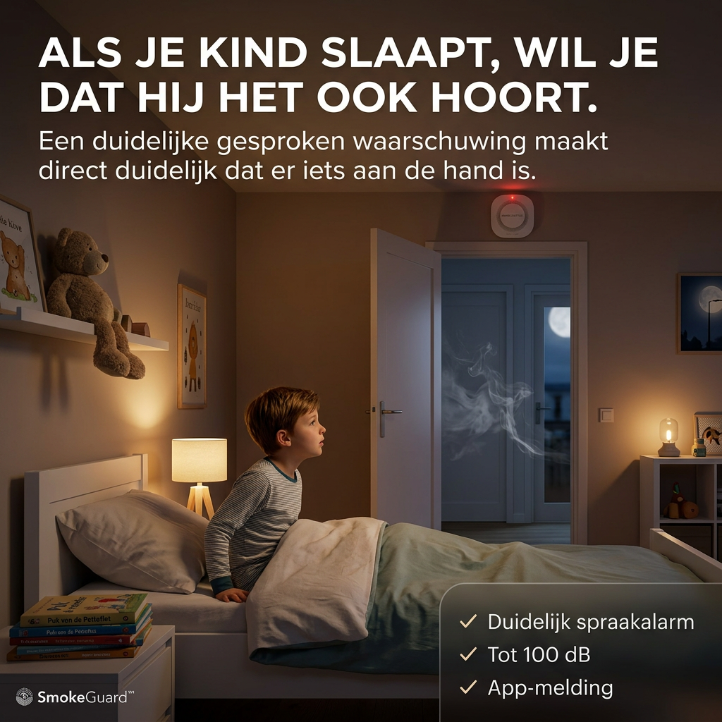 SmokeGuard™ | De rookmelder die je gezin écht op tijd wakker maakt
