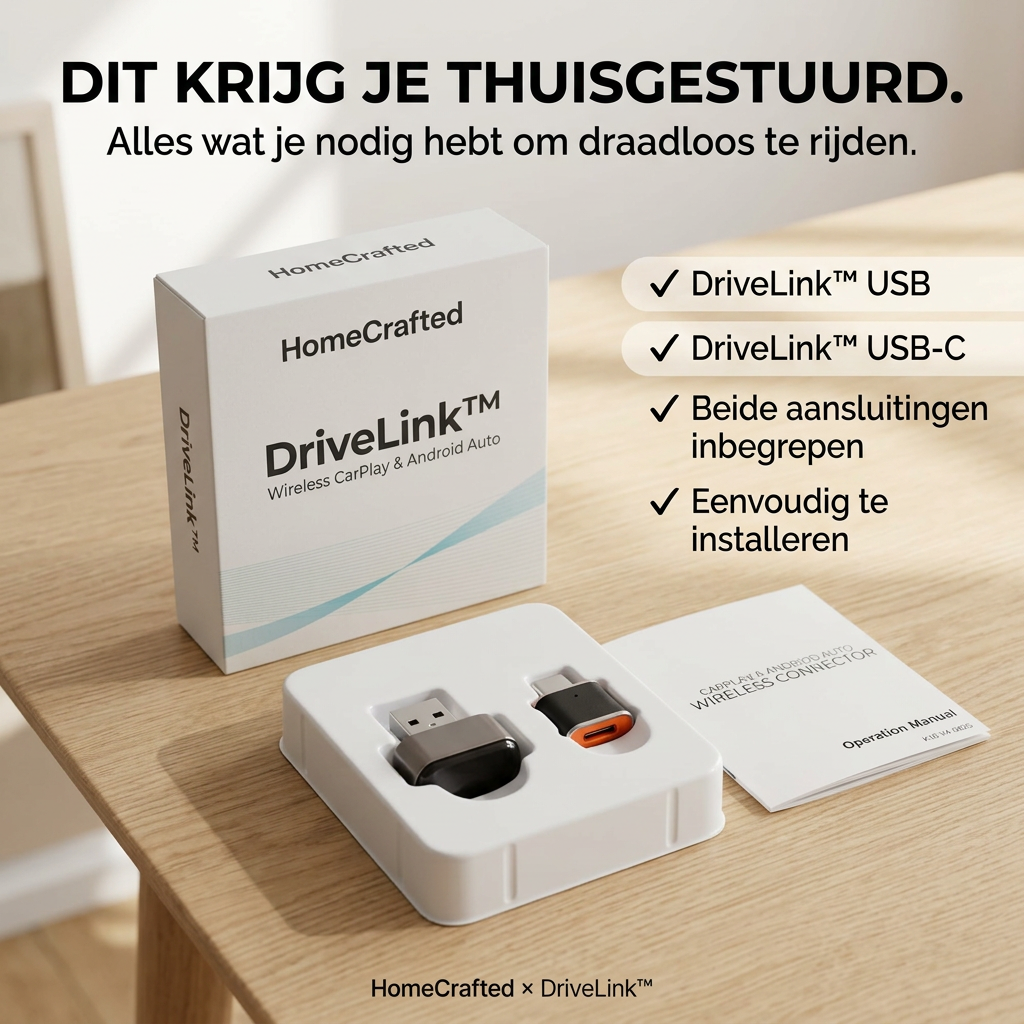 DriveLink™ | Draadloze USB CarPlay Adapter