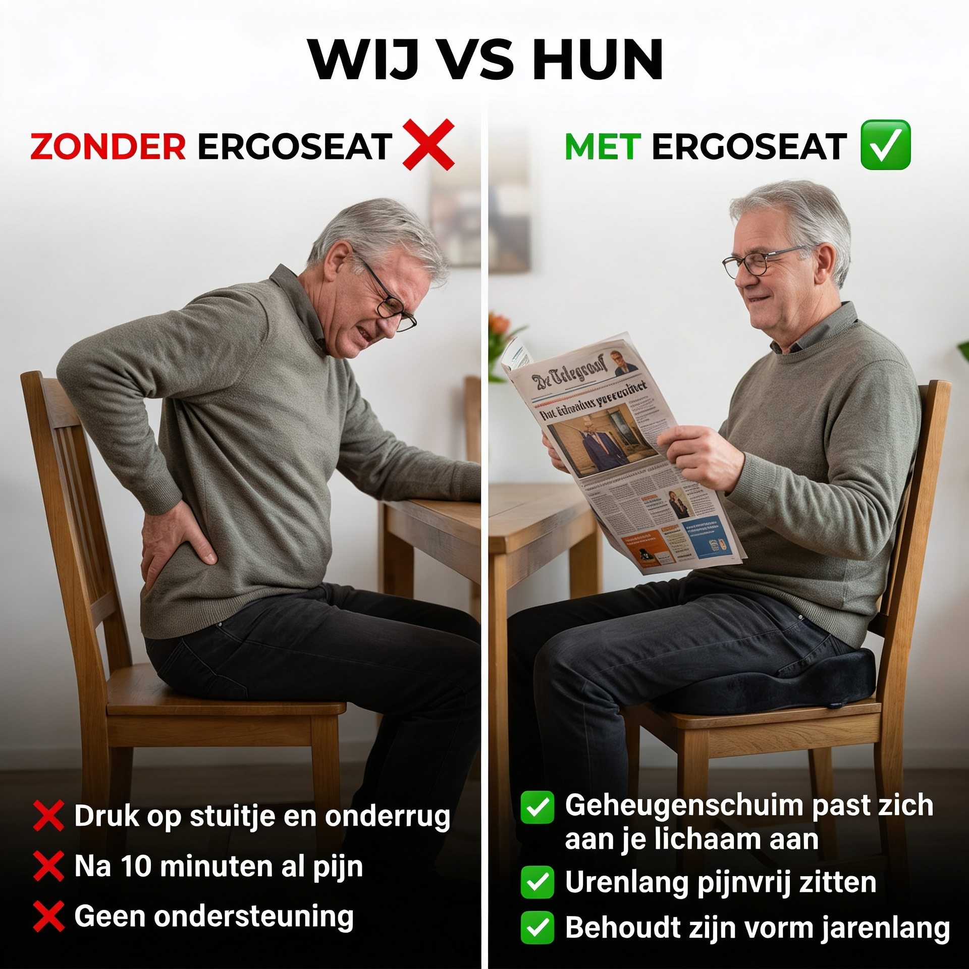 ErgoSeat | Orthopedisch Kussen van Geheugenschuim