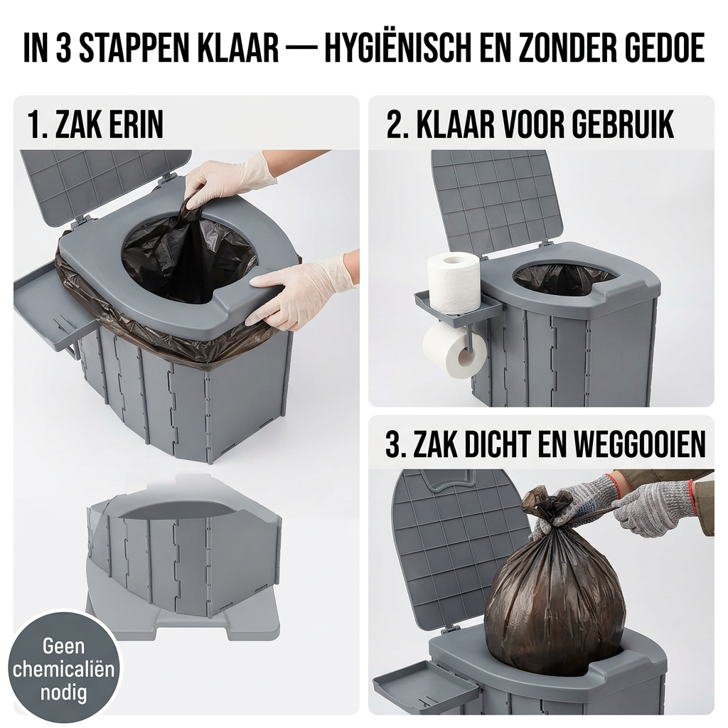 FoldAway™ | Draagbaar Lichtgewicht Camping Toilet