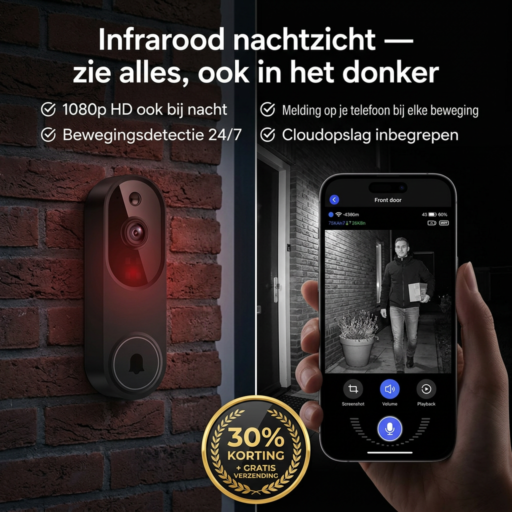 DoorView™ | Slimme Videodeurbel Zonder Abonnement