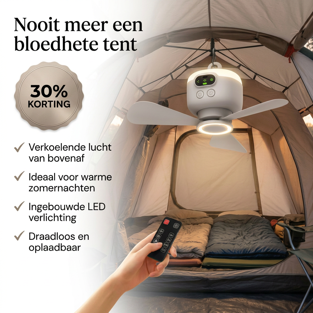 AirCamp™ | Hangende Campingventilator voor Koele Nachten