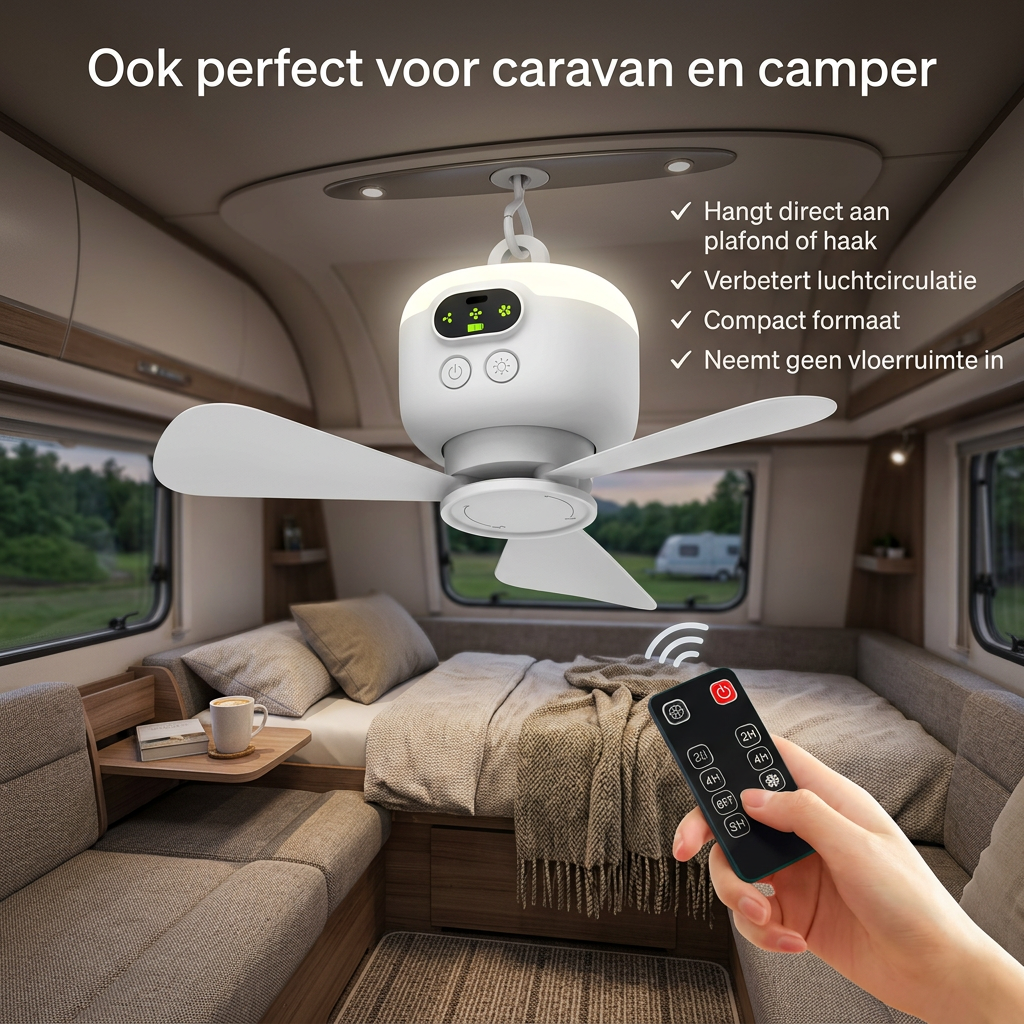 AirCamp™ | Hangende Campingventilator voor Koele Nachten