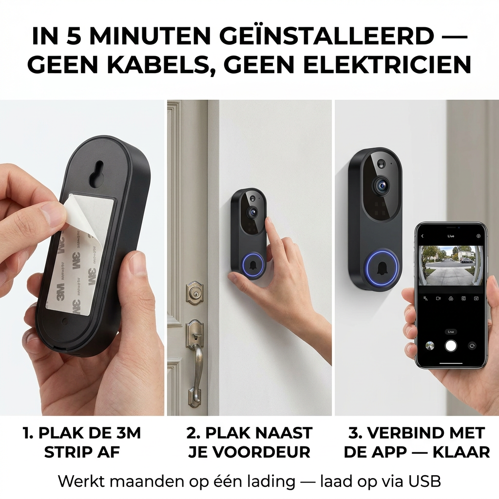 DoorView™ | Slimme Videodeurbel Zonder Abonnement