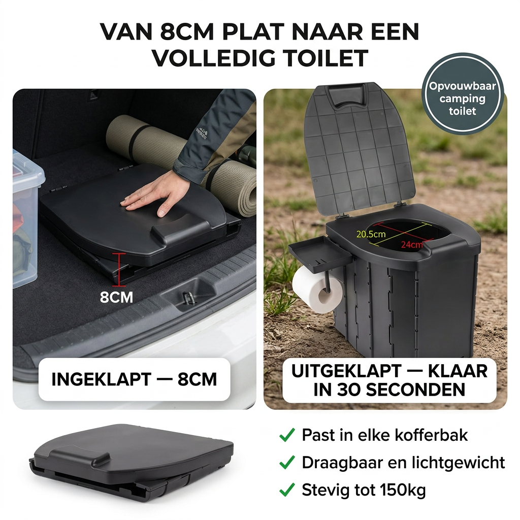 FoldAway™ | Draagbaar Lichtgewicht Camping Toilet