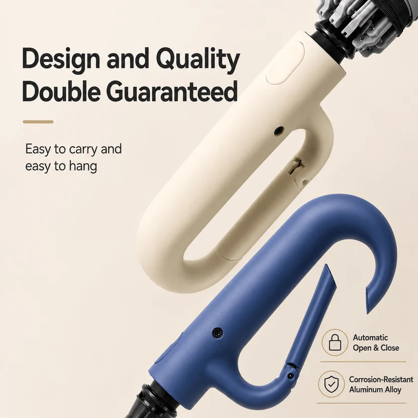 RainGuard™ | Automatische Opvouwbare Paraplu met Cliphouder
