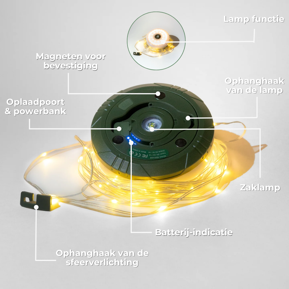 Homecrafted Kampeerlamp 3-in-1