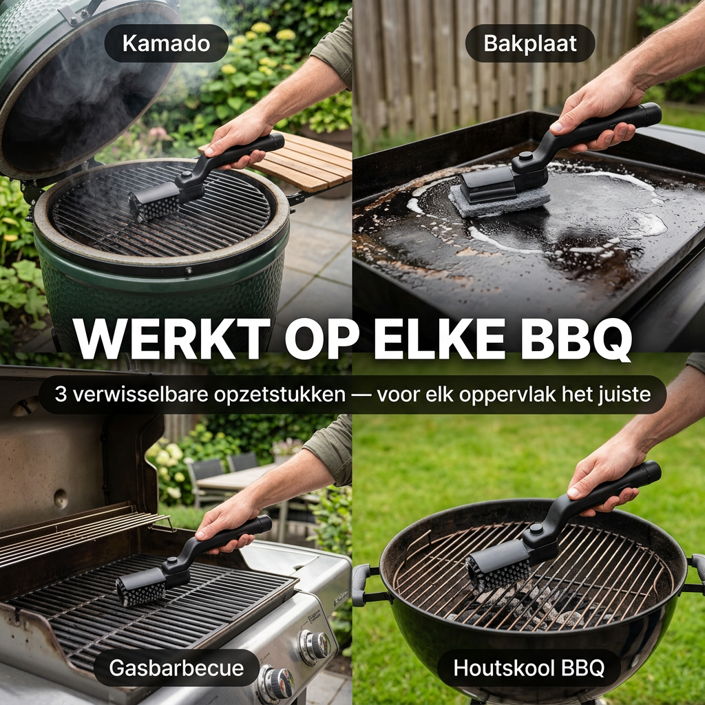 ScrubPro™ | BBQ Roosterreiniger — Aangekoekt Vet Eraf in Seconden, Zonder Losse Borstelharen