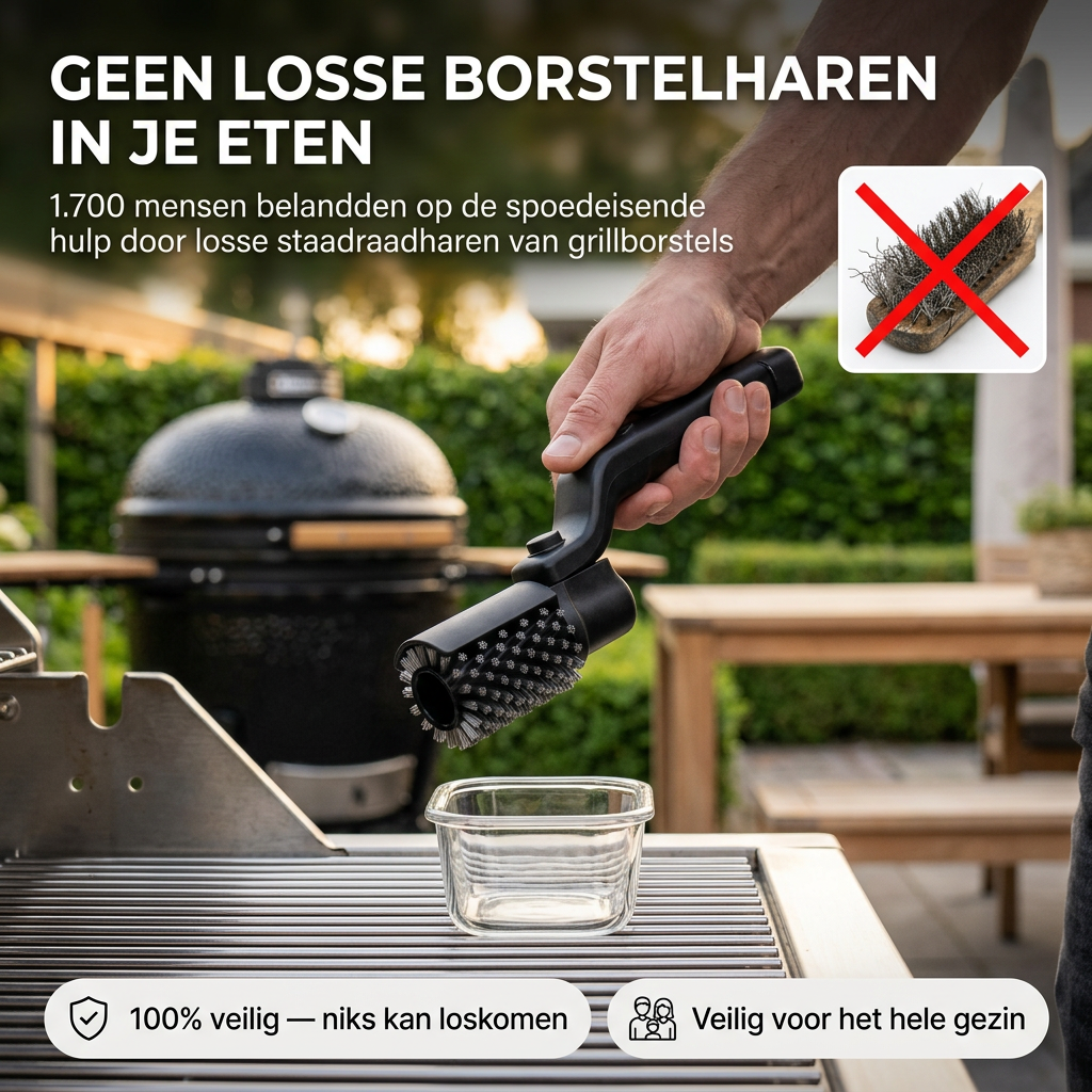 ScrubPro™ | BBQ Roosterreiniger — Aangekoekt Vet Eraf in Seconden, Zonder Losse Borstelharen