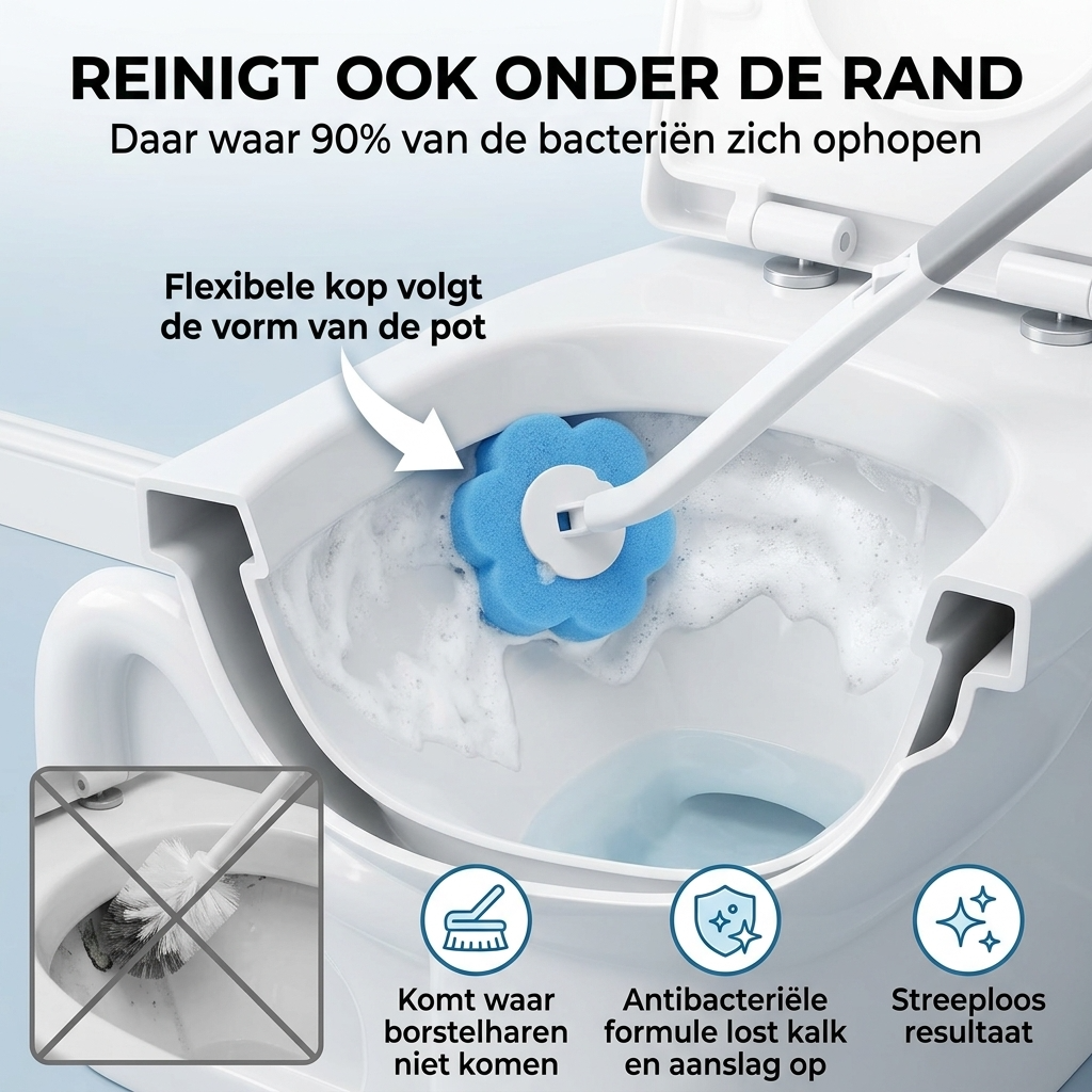 GermGuard™ | Zelfreinigende WC-Borstel met Antibacteriële Reinigingsformule