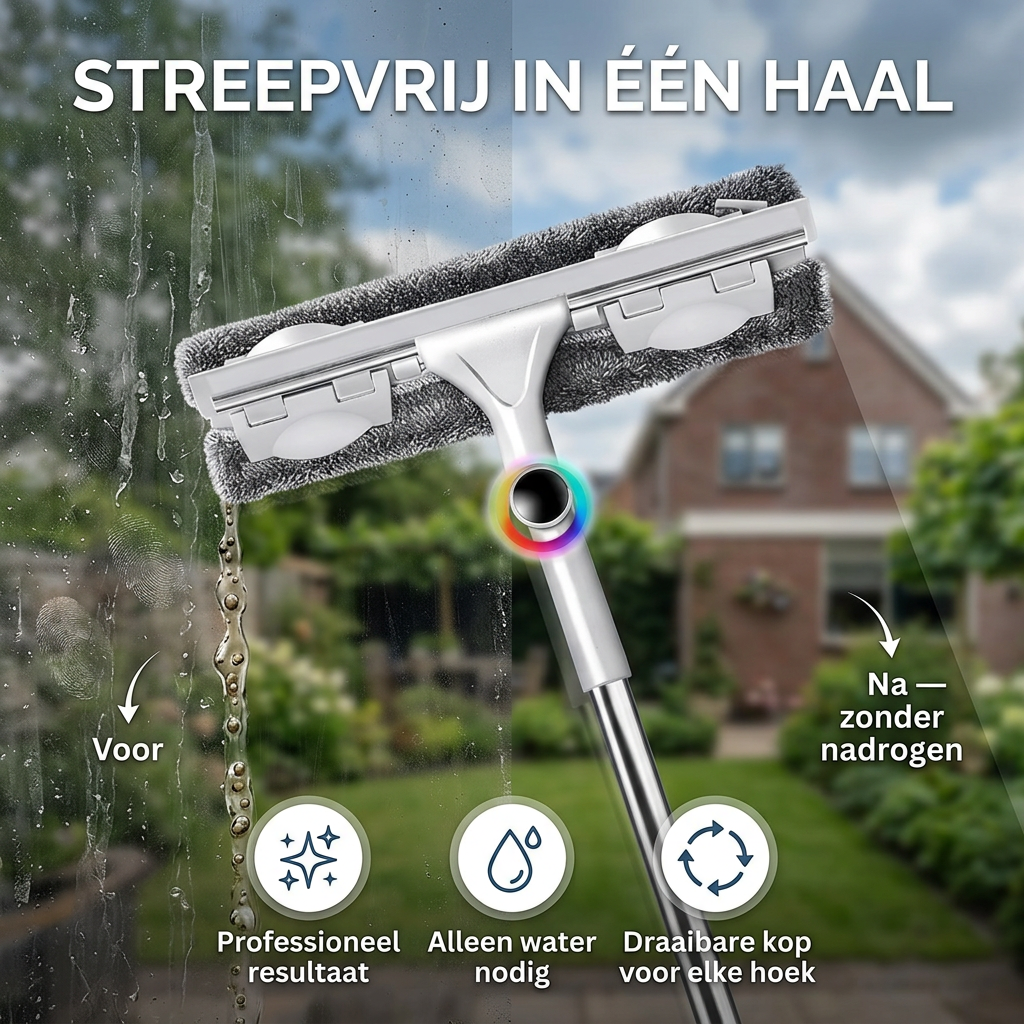 EasyWipe™ | Ramen Wassen Zonder Ladder, Streepvrij in Één Haal