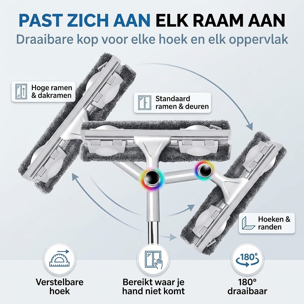 EasyWipe™ | Ramen Wassen Zonder Ladder, Streepvrij in Één Haal