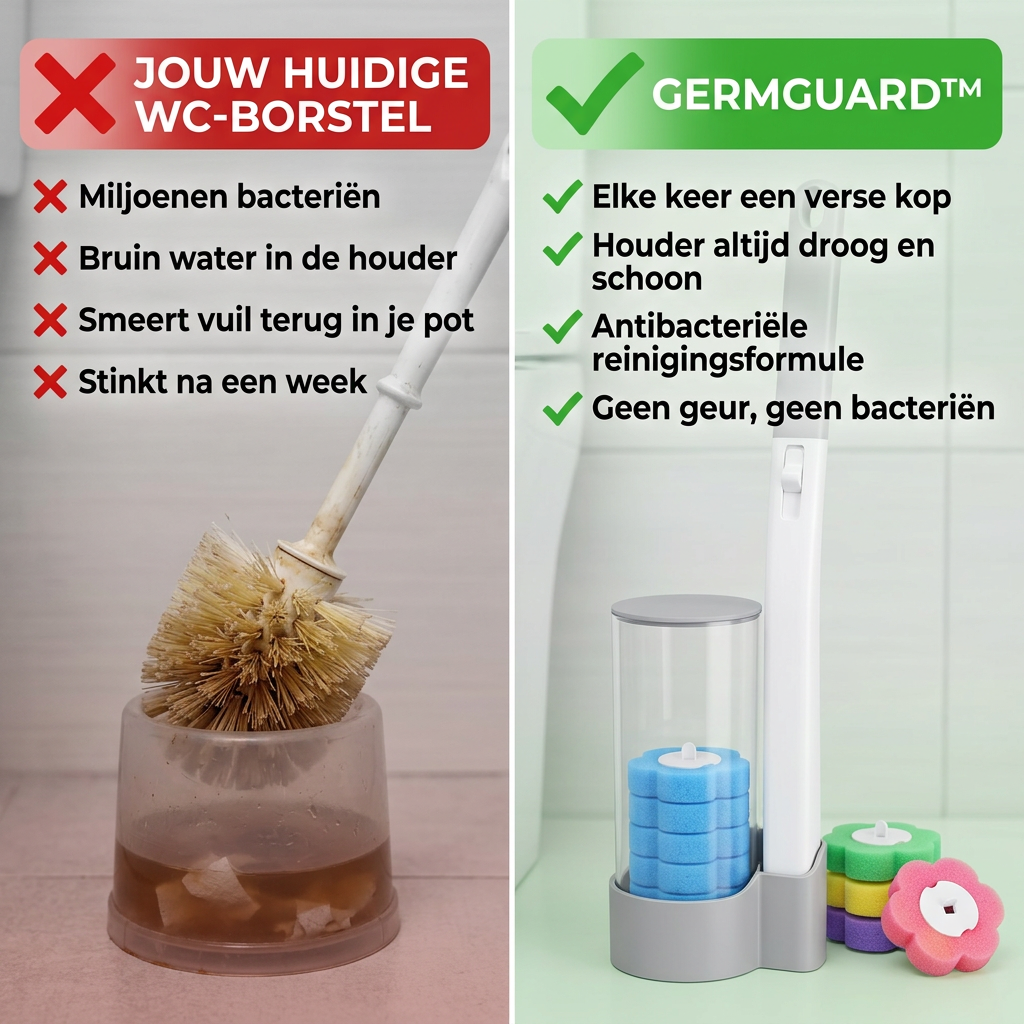 GermGuard™ | Zelfreinigende WC-Borstel met Antibacteriële Reinigingsformule