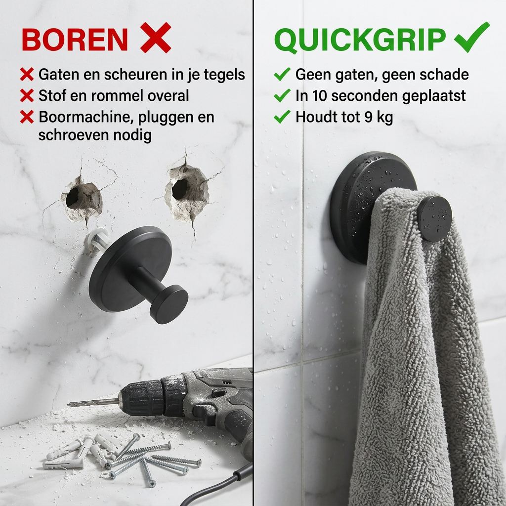 QuickGrip | Boorvrije Haken voor Snel & Gemakkelijk Ophangen