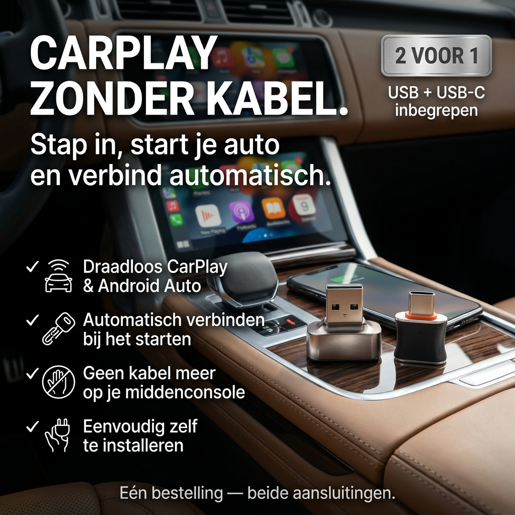 DriveLink™ | Draadloze USB CarPlay Adapter