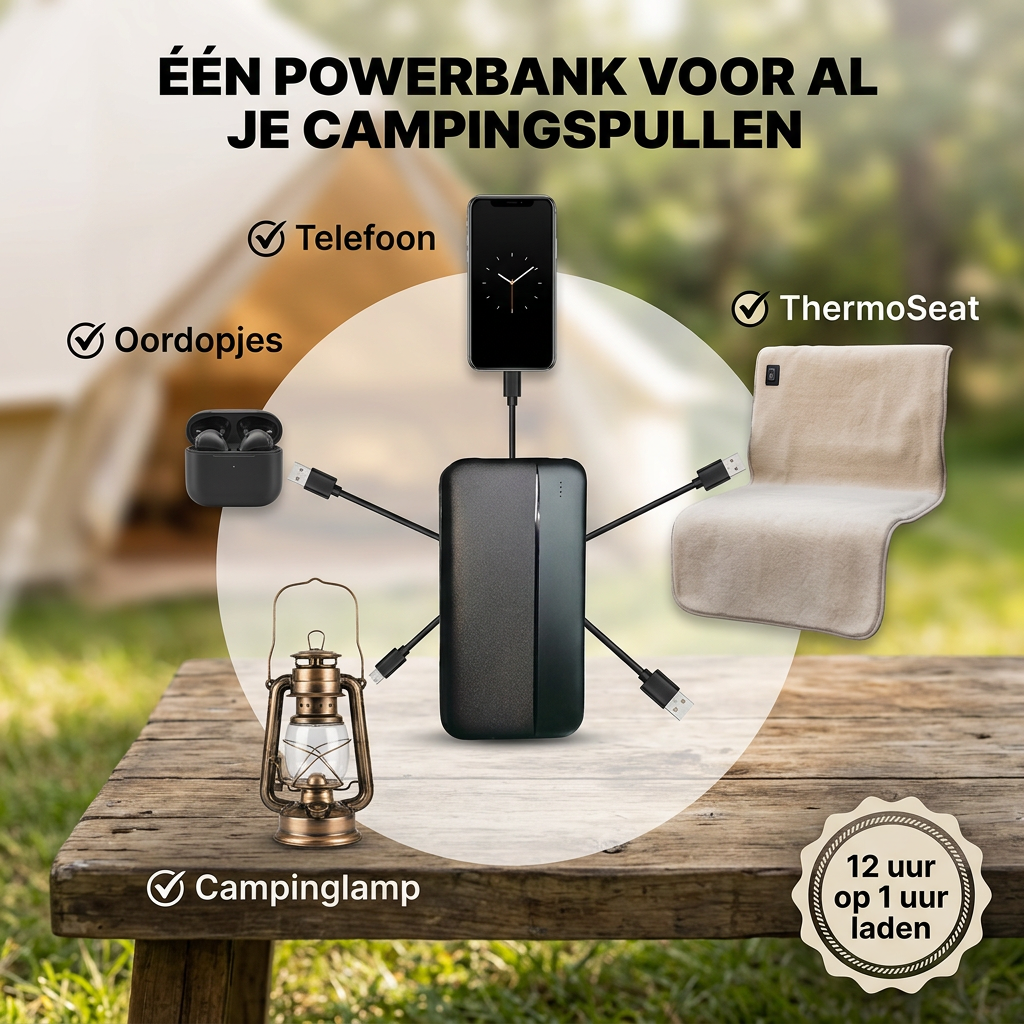 PowerCore™ | Compacte Powerbank — Tot 12 Uur Stroom, Overal