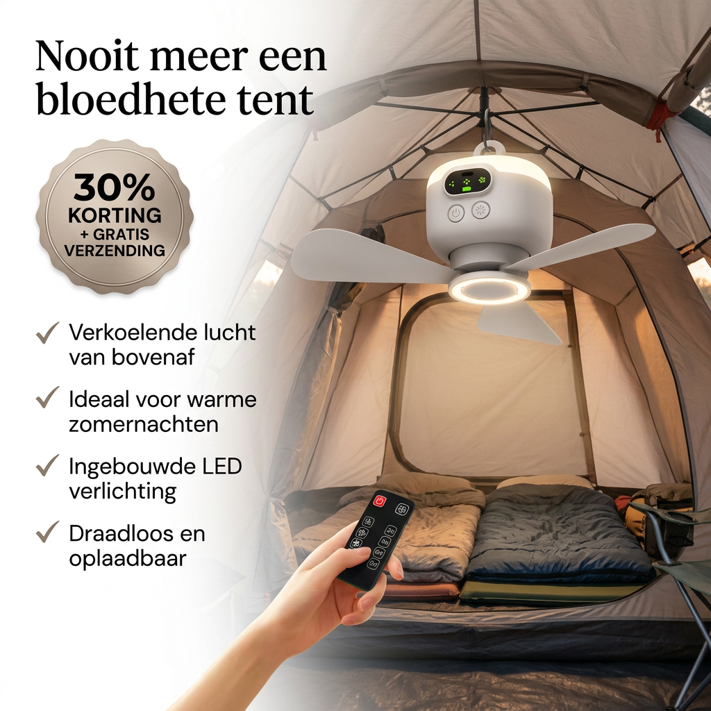 AirCamp™ | Hangende Campingventilator voor Koele Nachten