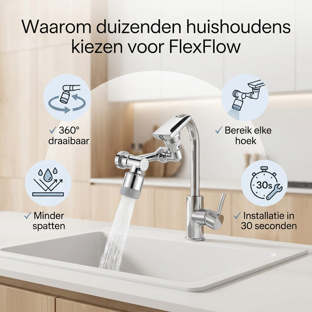 FlexFlow™ | Geen spatten, elk hoekje bereikt