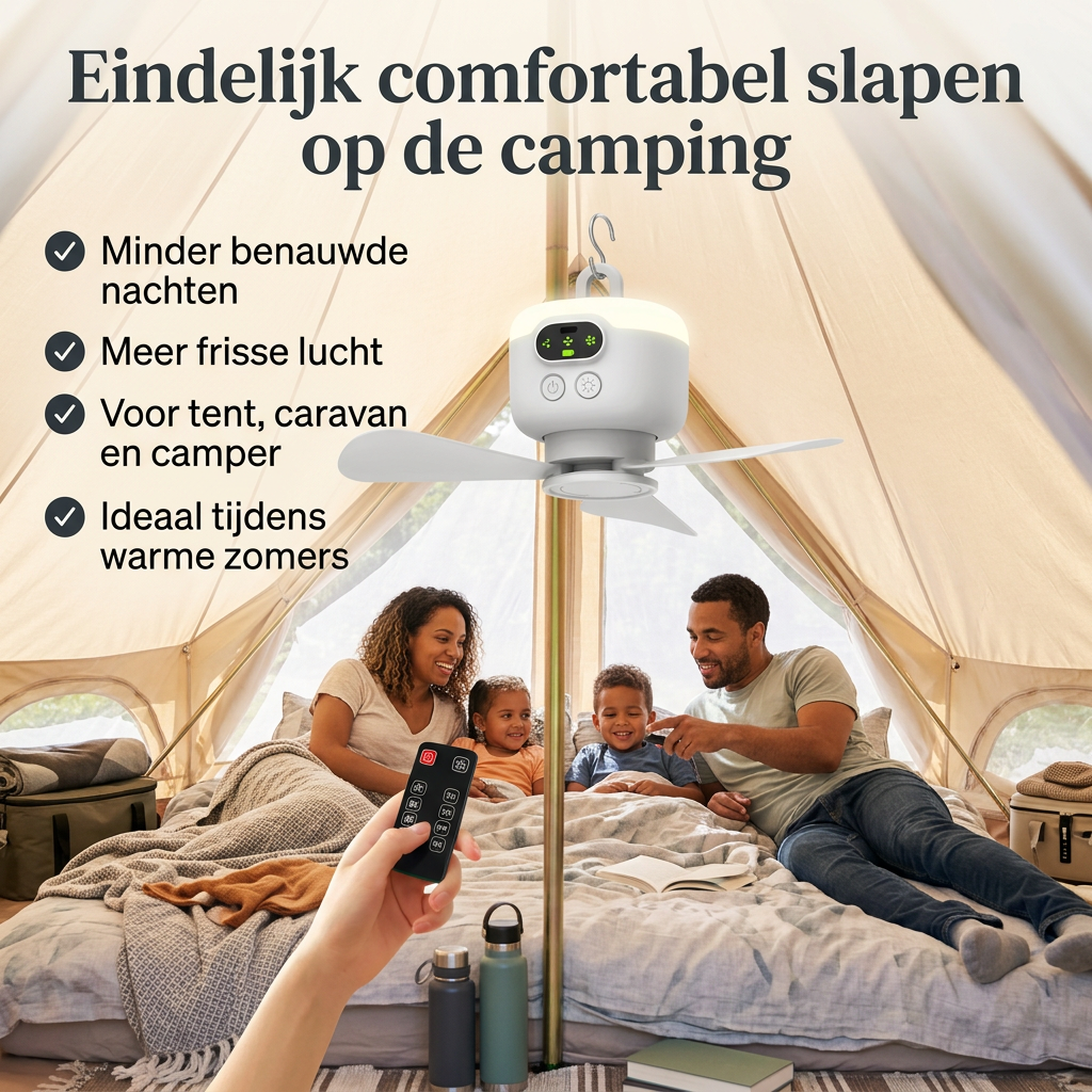 AirCamp™ | Hangende Campingventilator voor Koele Nachten