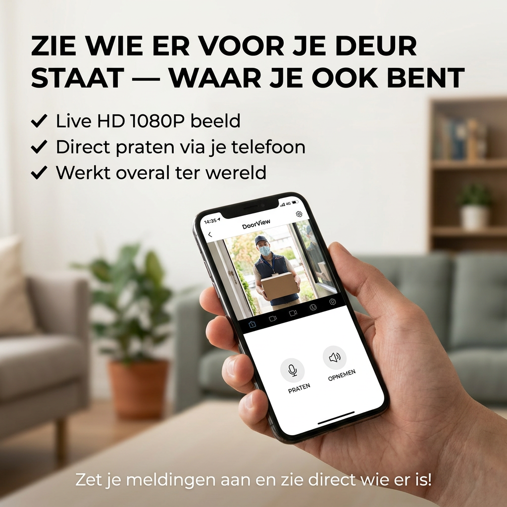DoorView™ | Slimme Videodeurbel Zonder Abonnement