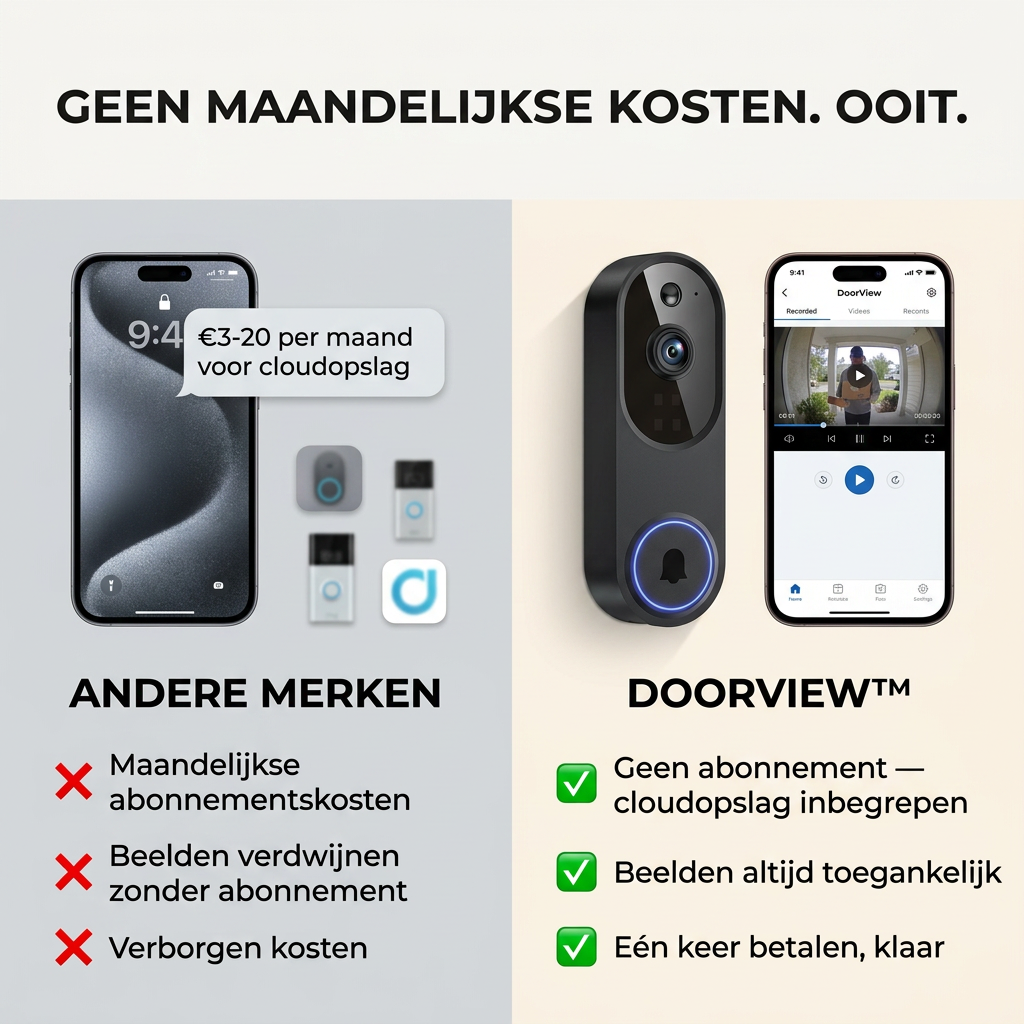 DoorView™ | Slimme Videodeurbel Zonder Abonnement
