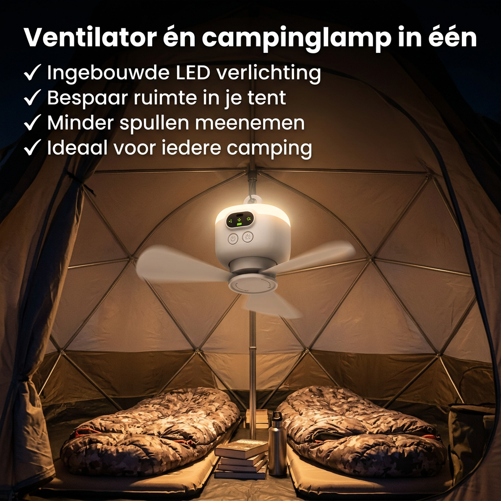 AirCamp™ | Hangende Campingventilator voor Koele Nachten